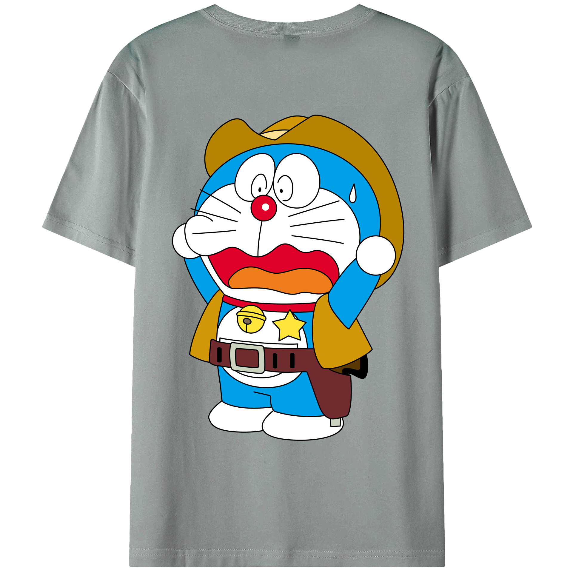 （画像用） ドラえもん Doraemon 綿100％ メンズ半袖Tシャツ（バックプリント） 通気性